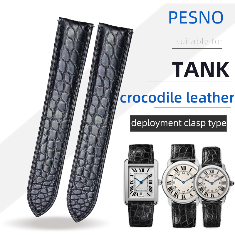 Cartier Watch Tank - PESNO เหมาะสำหรับคาร์เทียร์ แทงค์ อเมริกัน สกิน หนังจระเข้