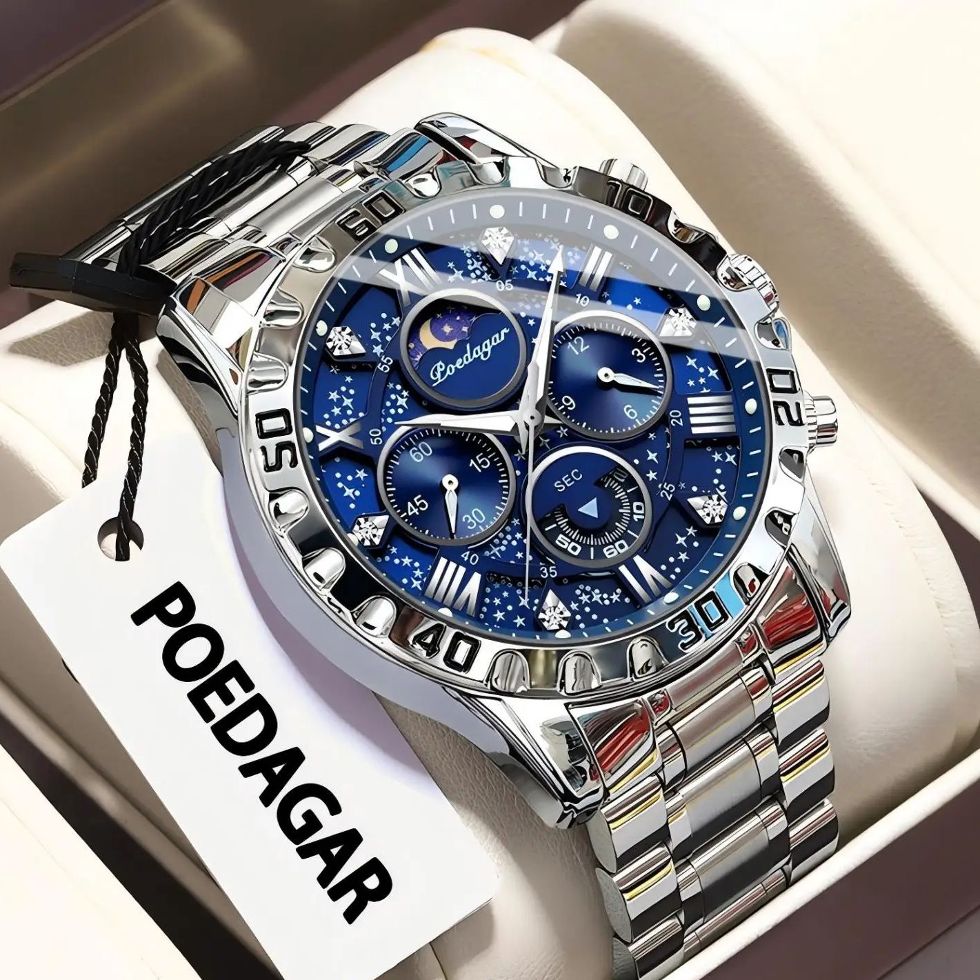 Patek Philippe Watch Nautilus - POEDAGAR หรูหราแฟชั่นผู้ชายนาฬิกากันน้ำโครโนกราฟผู้ชายนาฬิกาสแตนเลสกีฬาทหารควอตซ์นาฬิกาผู้ชาย