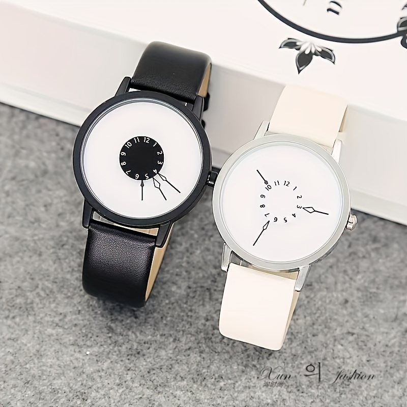 Canvas Strap Watch - 1ชิ้นนาฬิกาเทคโนโลยีสีดำแนวคิดบุคลิกภาพนาฬิกาคู่อินเทรนด์หล่อผู้ชายและผู้หญิงแนวคิดไม่มีจุดหมาย
