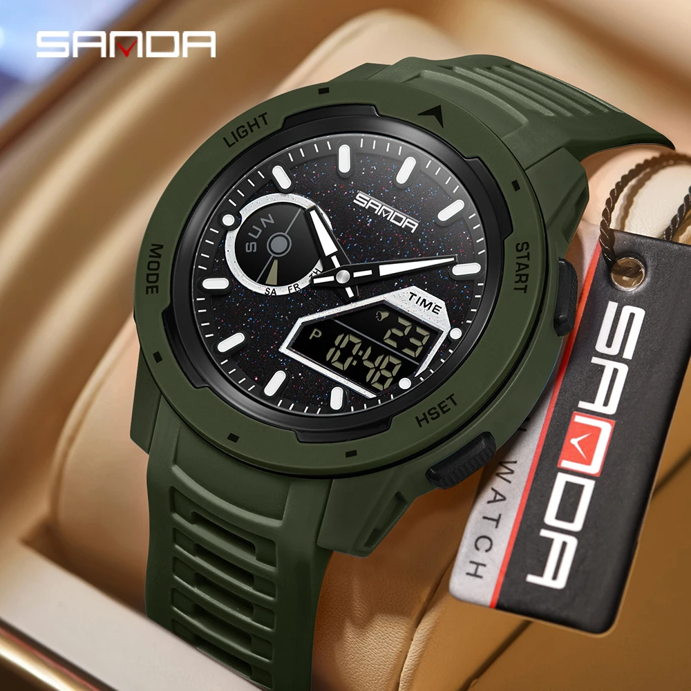 SANDA นาฬิกาสปอร์ตกลางแจ้งสำหร - Rubber Strap Diver บทวิจารณ์และราคา
