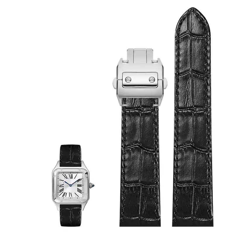 20 มม.23 มม.สายนาฬิกาหนังแท้สํ - Cartier Watch Santos บทวิจารณ์และราคา